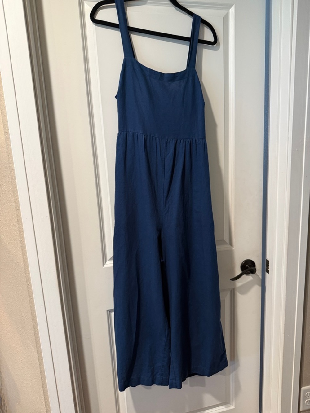 LOFT Navy Sleeveless Wide-Leg Jumpsuit